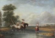Cornelius Krieghoff Fording a River Sweden oil painting artist